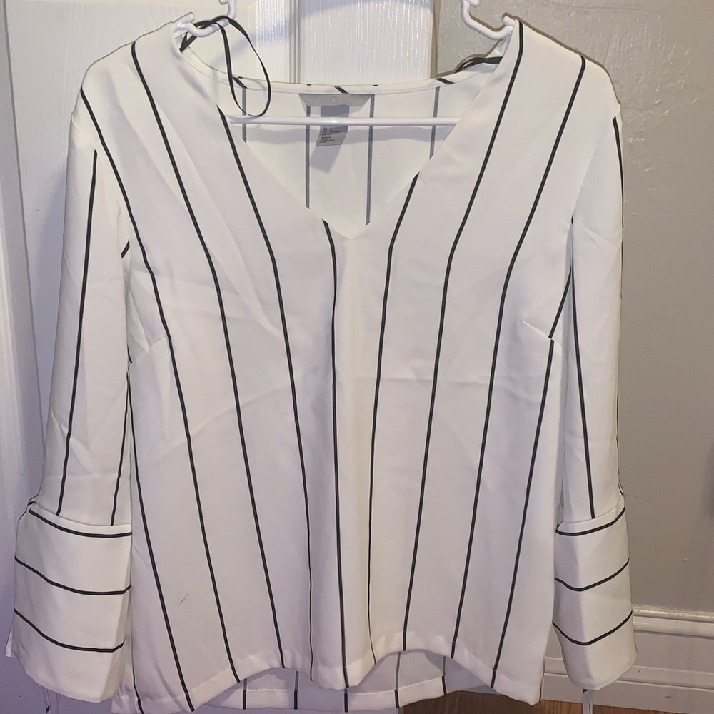 A long-sleeve blouse